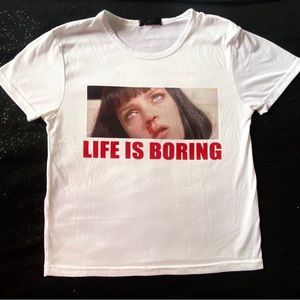 Pulp fiction graphic tee crop top